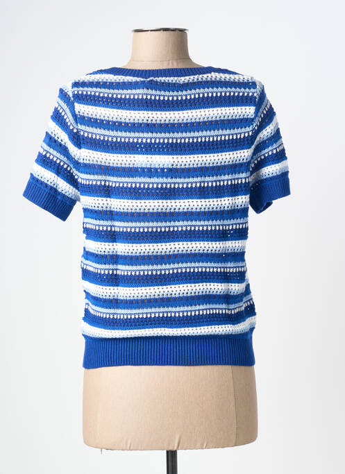 Pull stretch manches courtes bleu LA PETITE ETOILE femme