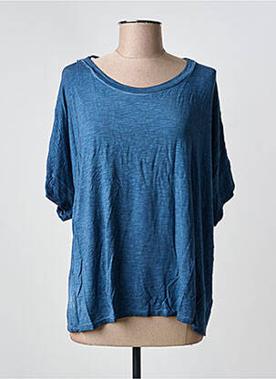 Top coupe fluide manches courtes bleu PAKO LITTO femme