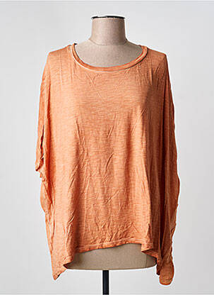 Top coupe fluide manches courtes orange PAKO LITTO femme