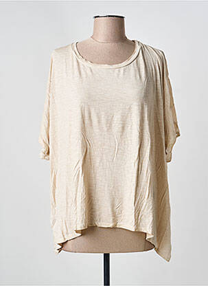 Top coupe fluide manches courtes beige PAKO LITTO femme