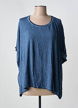 Top coupe fluide manches courtes bleu PAKO LITTO femme