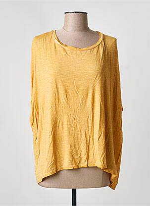 Top coupe fluide manches courtes jaune PAKO LITTO femme