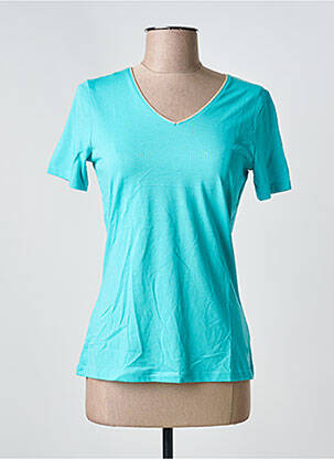T-shirt col v manches courtes bleu JULIE GUERLANDE femme