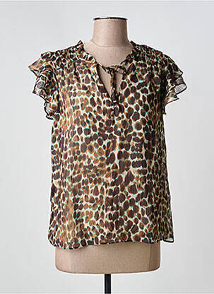 Top imprimé fantaisie sans manche marron SUD EXPRESS femme