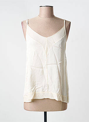Top coupe cintrée fines bretelles beige PAKO LITTO femme