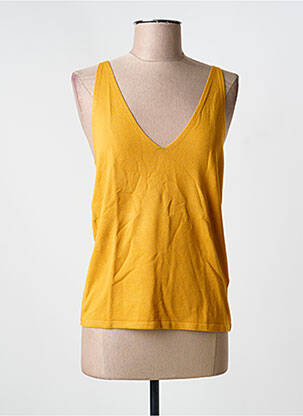 Top coupe cintrée fines bretelles jaune MOLLY BRACKEN femme