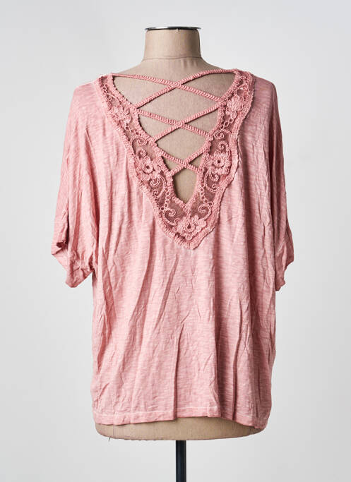 Top coupe fluide manches courtes rose PAKO LITTO femme