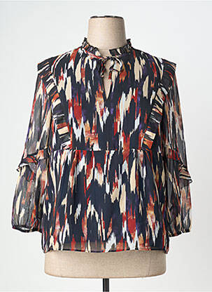 Blouse imprimé fantaisie manches longues noir ONE STEP femme