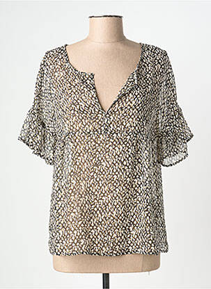 Top imprimé fantaisie manches courtes noir ONE STEP femme