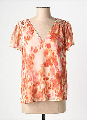 Blouse imprimé fantaisie manches courtes orange SUD EXPRESS femme