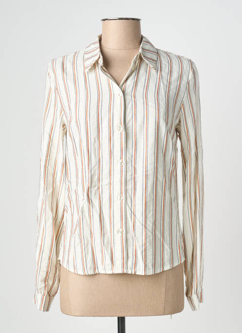 Chemisier imprimé fantaisie manches longues blanc VILA femme