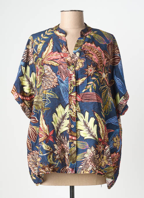 Chemisier manches courtes manches courtes bleu PAKO LITTO femme