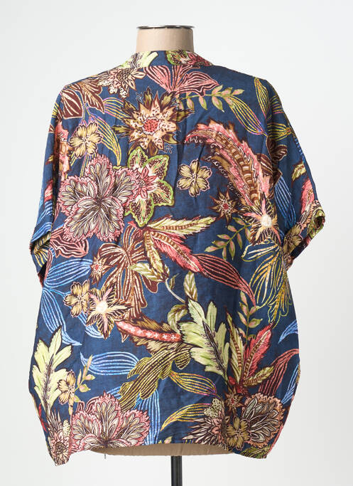 Chemisier manches courtes manches courtes bleu PAKO LITTO femme