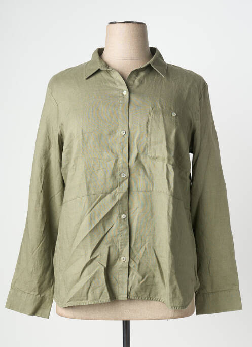 Chemisier poches poitrine manches longues vert JULIE GUERLANDE femme