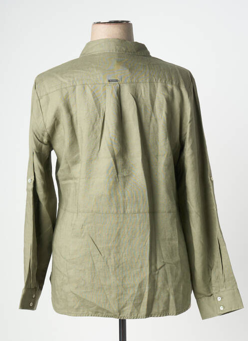 Chemisier poches poitrine manches longues vert JULIE GUERLANDE femme