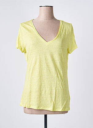 T-shirt col v manches courtes vert ONE STEP femme