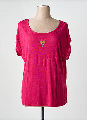 T-shirt coupe droite manches courtes rose DIPLODOCUS femme