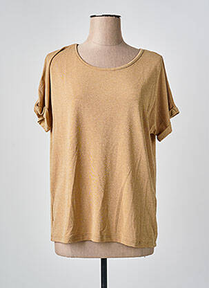T-shirt coupe droite manches courtes marron PAKO LITTO femme