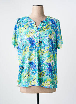 T-shirt imprimé fantaisie manches courtes bleu JULIE GUERLANDE femme