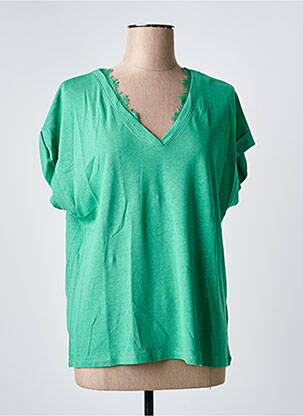 T-shirt coupe droite manches courtes vert JULIE GUERLANDE femme