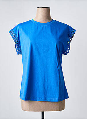 T-shirt coupe cintrée manches courtes bleu MOLLY BRACKEN femme