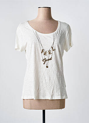 T-shirt coupe cintrée manches courtes blanc ONE STEP femme