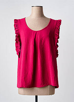 Top stretch manches courtes rose MOLLY BRACKEN femme