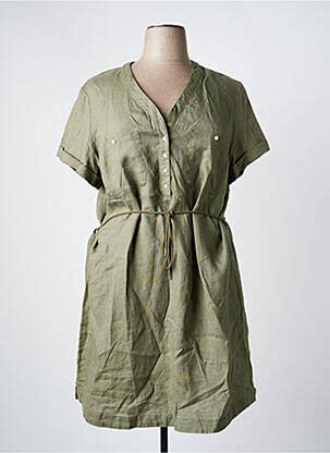 Robe mi-longue manches courtes manches courtes vert JULIE GUERLANDE femme