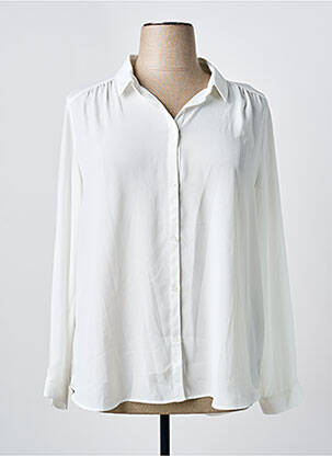 Chemisier tissage popeline manches longues blanc VILA femme