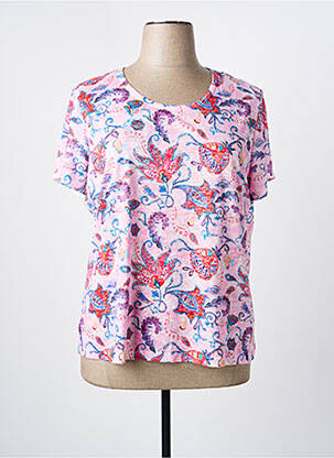 T-shirt imprimé fantaisie manches courtes rose JULIE GUERLANDE femme