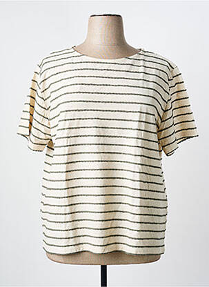 T-shirt coupe droite manches courtes beige JULIE GUERLANDE femme