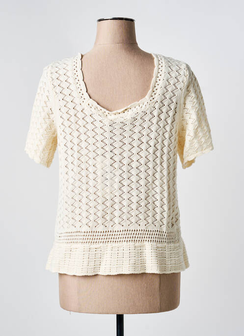 T-shirt coupe cintrée manches courtes beige LA PETITE ETOILE femme