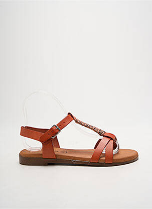 Sandales/nu pieds chiquet talon plat jusqu'à 3cm orange EVA FRUTOS femme