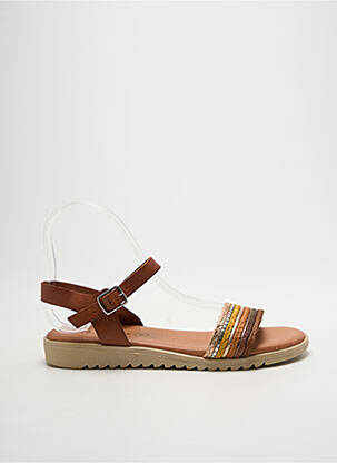 Sandales/nu pieds matière lisse talon plat jusqu'à 3cm marron EVA FRUTOS femme