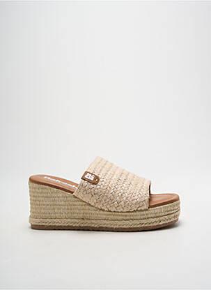 Sandales/nu pieds talon compensé talon de 7 à 9cm beige REFRESH femme