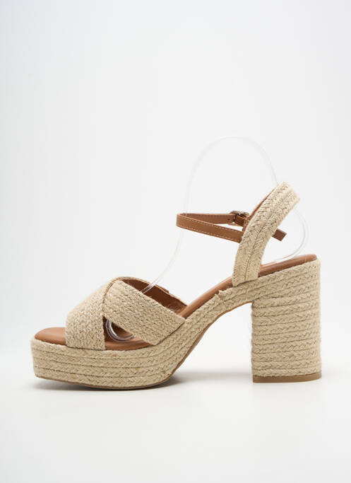 Sandales/nu pieds talon de 7 à 9cm beige REFRESH femme