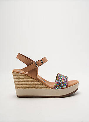 Sandales/nu pieds talon compensé talon de 7 à 9cm marron MILLENNIALS femme