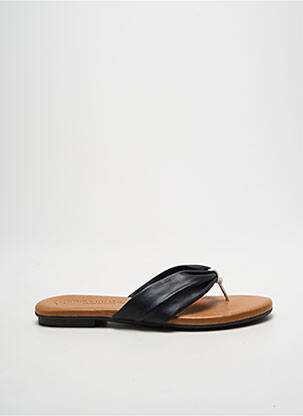 Tongs matière lisse talon plat jusqu'à 3cm noir MILLENNIALS femme
