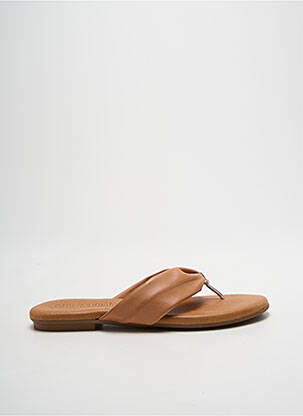 Tongs talon plat jusqu'à 3cm marron MILLENNIALS femme
