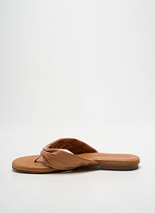 Tongs talon plat jusqu'à 3cm marron MILLENNIALS femme
