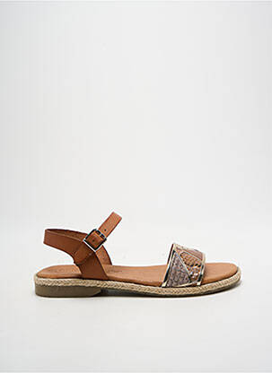 Sandales/nu pieds chiquet talon plat jusqu'à 3cm marron MILLENNIALS femme