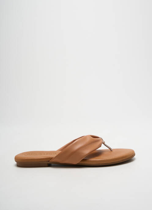 Tongs talon plat jusqu'à 3cm marron MILLENNIALS femme