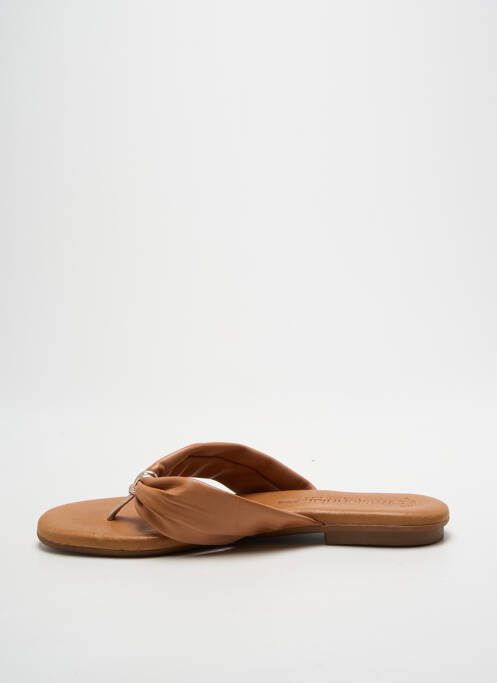 Tongs talon plat jusqu'à 3cm marron MILLENNIALS femme