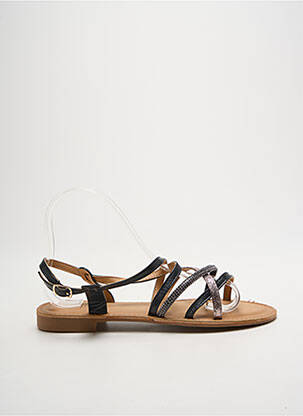 Sandales/nu pieds talon plat jusqu'à 3cm noir IDEAL SHOES femme