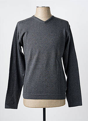 Pull col v manches longues gris BLEND OF AMERICA homme