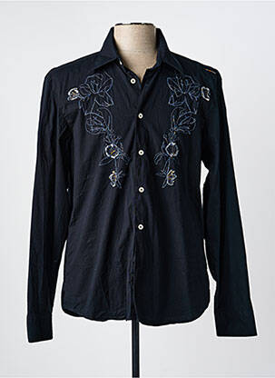 Chemise manches longues coupe droite noir ENERGIE homme