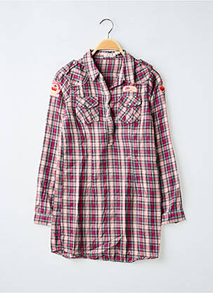 Robe courte manches longues manches longues rose CERISE LITTLE fille