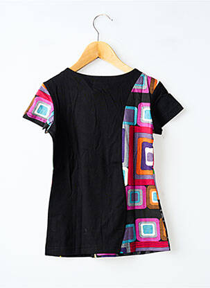 T-shirt coupe cintrée manches courtes noir DESIGUAL fille