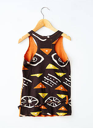Robe courte imprimé fantaisie sans manche orange DESIGUAL fille