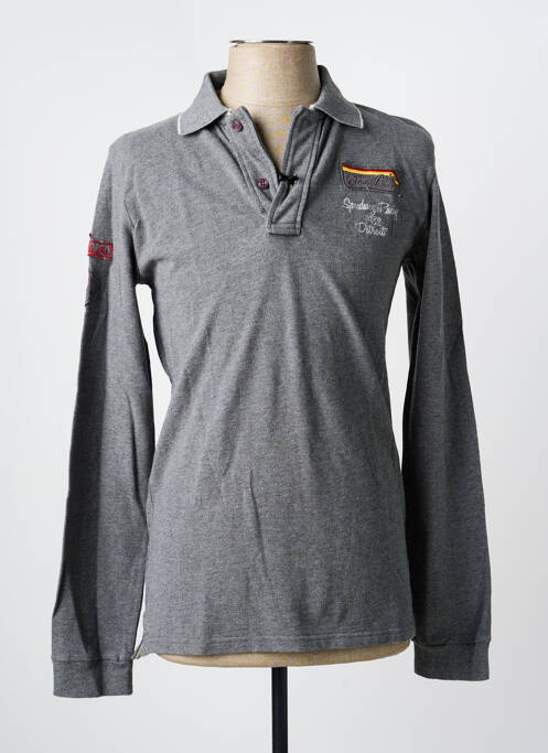 Polo manches longues manches longues gris JAPAN RAGS garcon